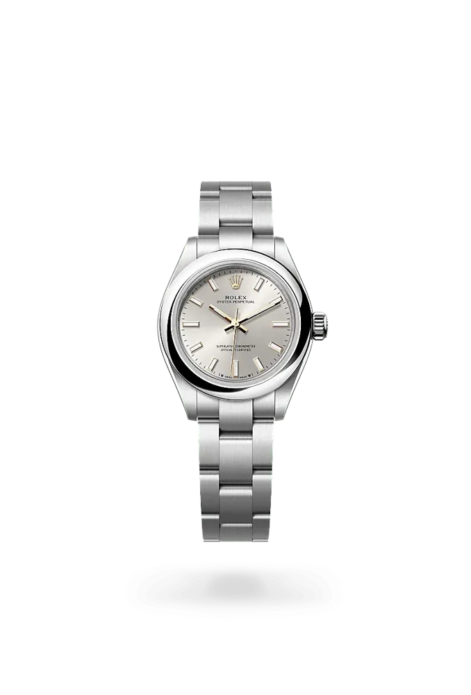 Rolex Oyster Perpetual 28 276200, reference 276200-0001, silver dial, stainless steel case