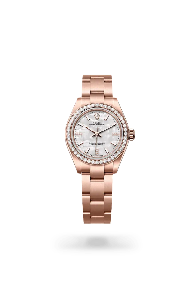 Rolex Oyster Perpetual 28 276245RBR, reference 276245RBR-0001, white dial, rose gold case