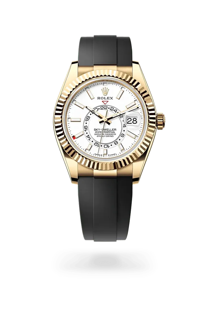 Rolex Sky-Dweller 336238, reference 336238-0003, white dial, yellow gold case