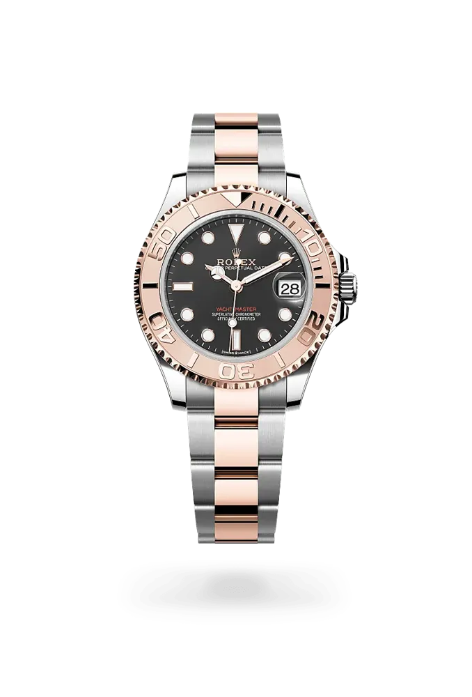 Rolex Yacht-Master 37, reference 268621-0004, black dial, stainless steel and rose gold case