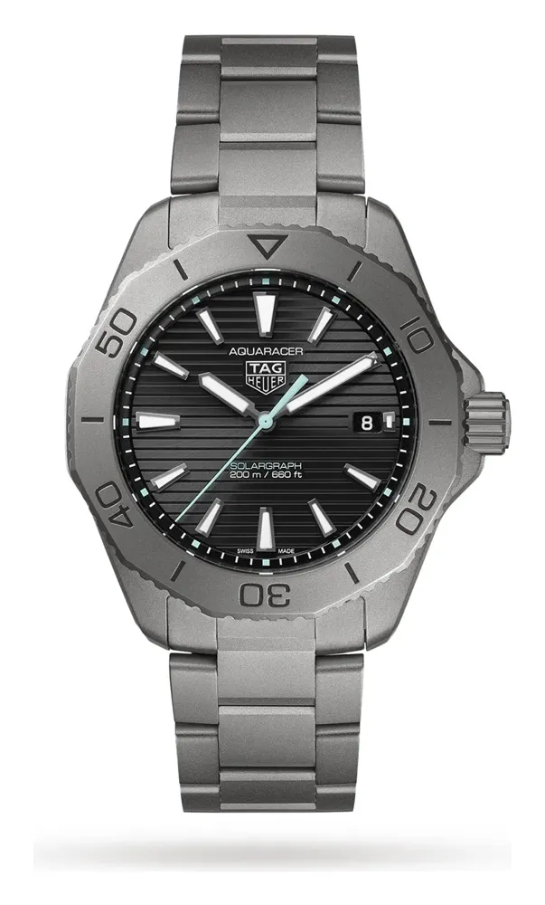 TAG Heuer Aquaracer Professional 200 Solargraph WBP1180BF0000, reference WBP1180.BF0000, black dial, titanium case