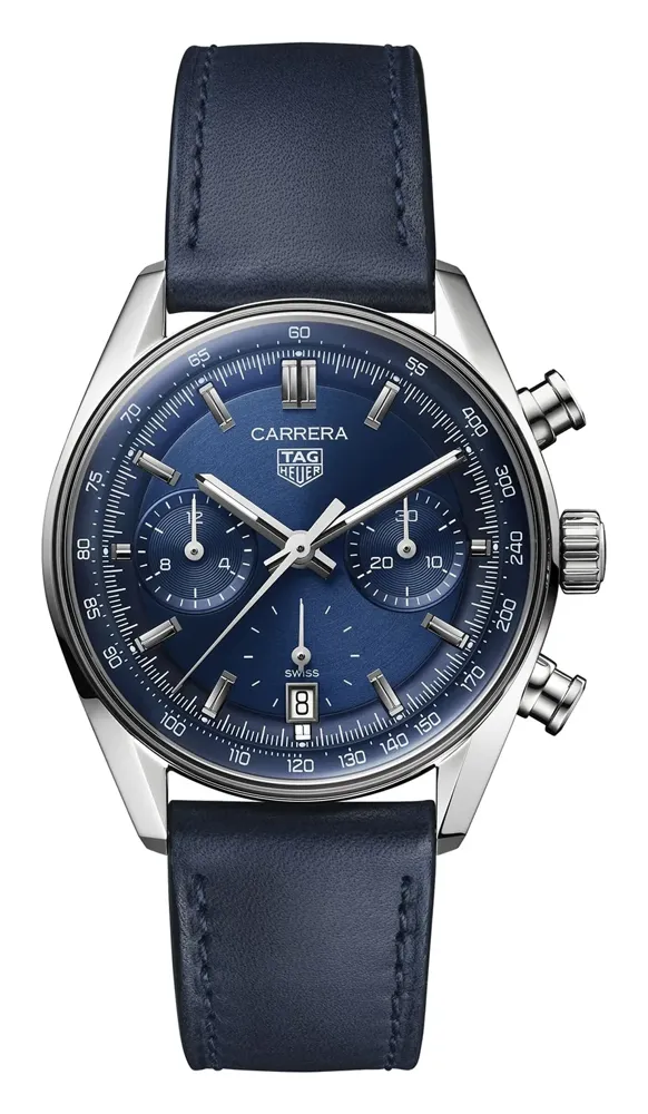 TAG Heuer Carrera Chronograph Glassbox 39 Blue, reference CBS2212.FC6535, blue dial, stainless steel case
