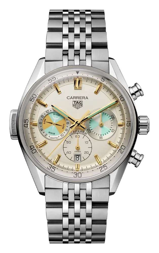 TAG Heuer Carrera Chronograph Seafarer, reference CBS2016.EB0430, beige dial, stainless steel case