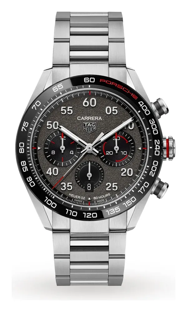 TAG Heuer Carrera Porsche Chronograph Special Edition, reference CBN2A1F.BA0643, grey dial, stainless steel case
