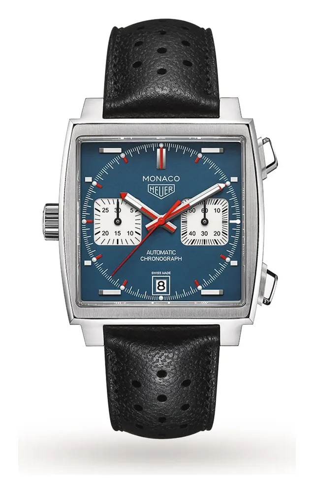 TAG Heuer Monaco Calibre 11, reference CAW211P.FC6356, blue dial, stainless steel case