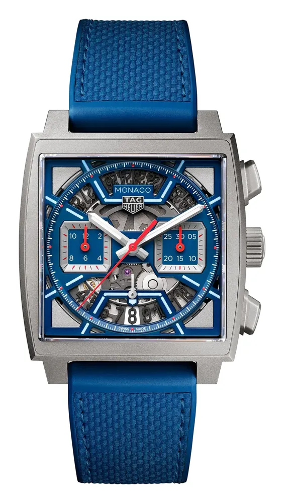 TAG Heuer Monaco Chronograph CBL2182FT6235, reference CBL2182.FT6235, blue dial, titanium case