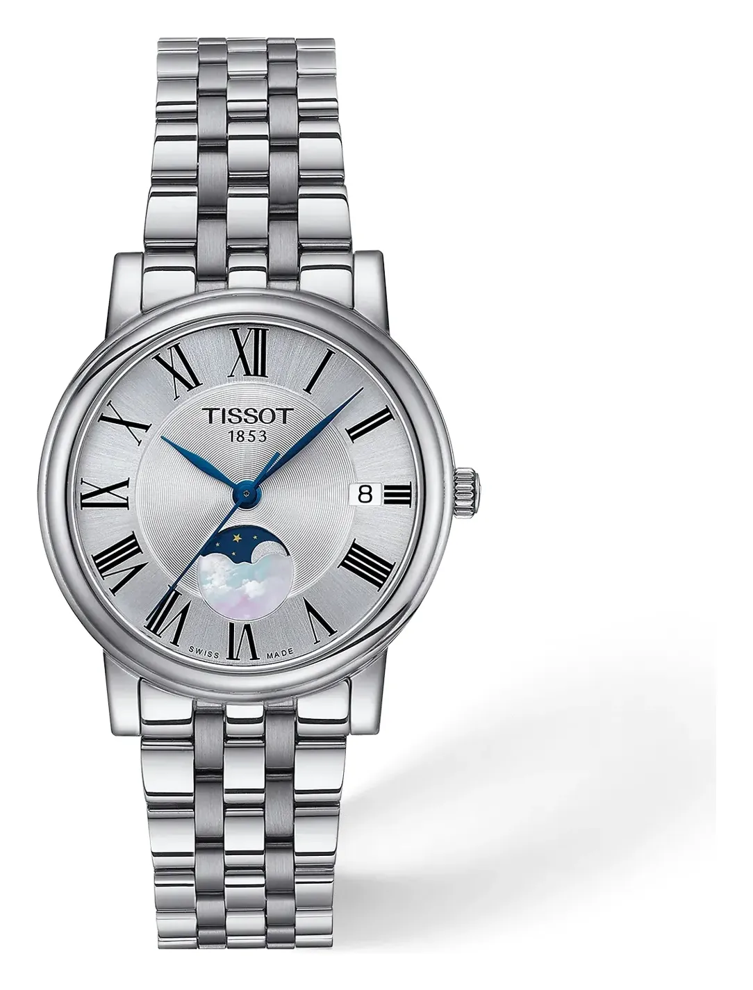 Tissot Carson Premium 32mm, reference T1222231103300, silver dial, stainless steel case
