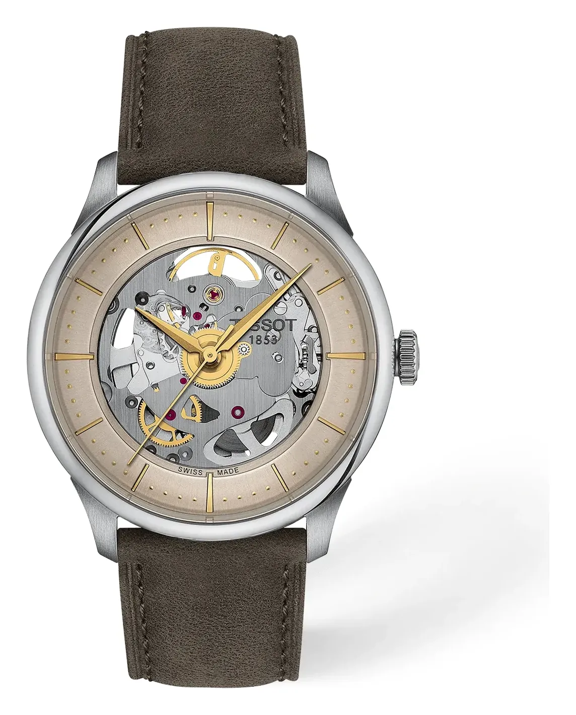 Tissot Chemin Des Tourelles Skeleton 39mm T1398361626100, reference T1398361626100, stainless steel case