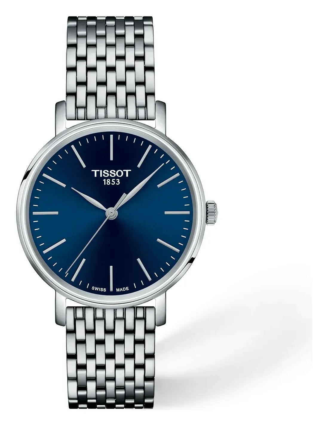 Tissot Everytime 34mm, reference T1432101104100, blue dial, stainless steel case