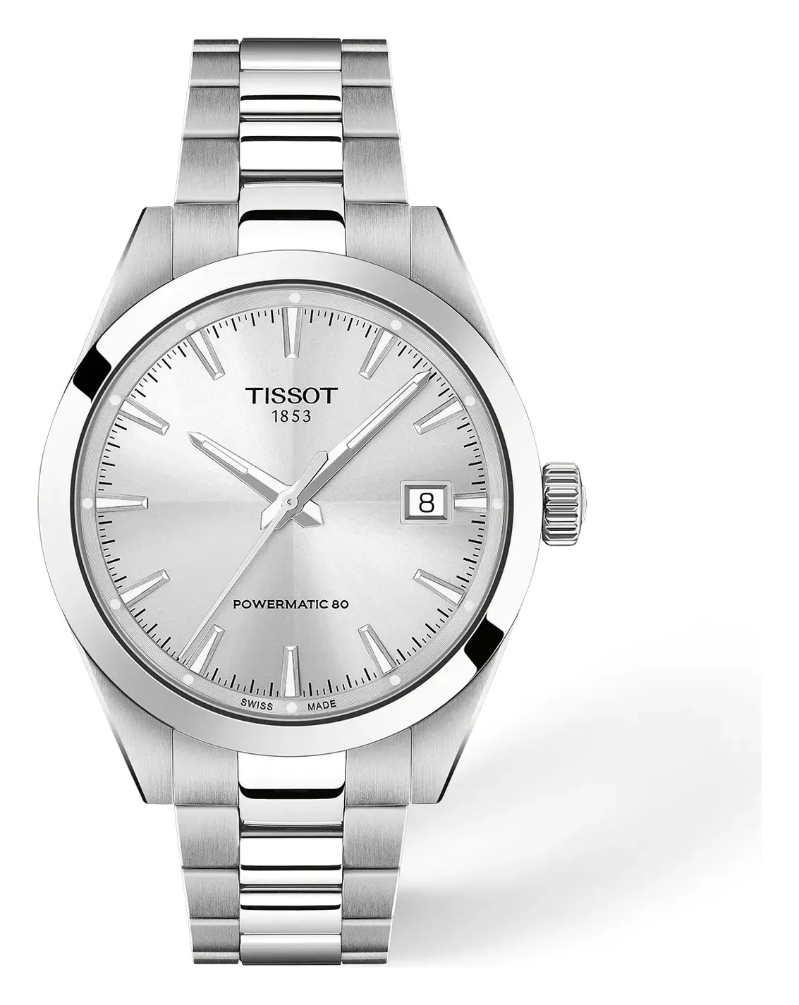 Tissot Gentleman 38mm T1658071103100, reference T1658071103100, silver dial, stainless steel case