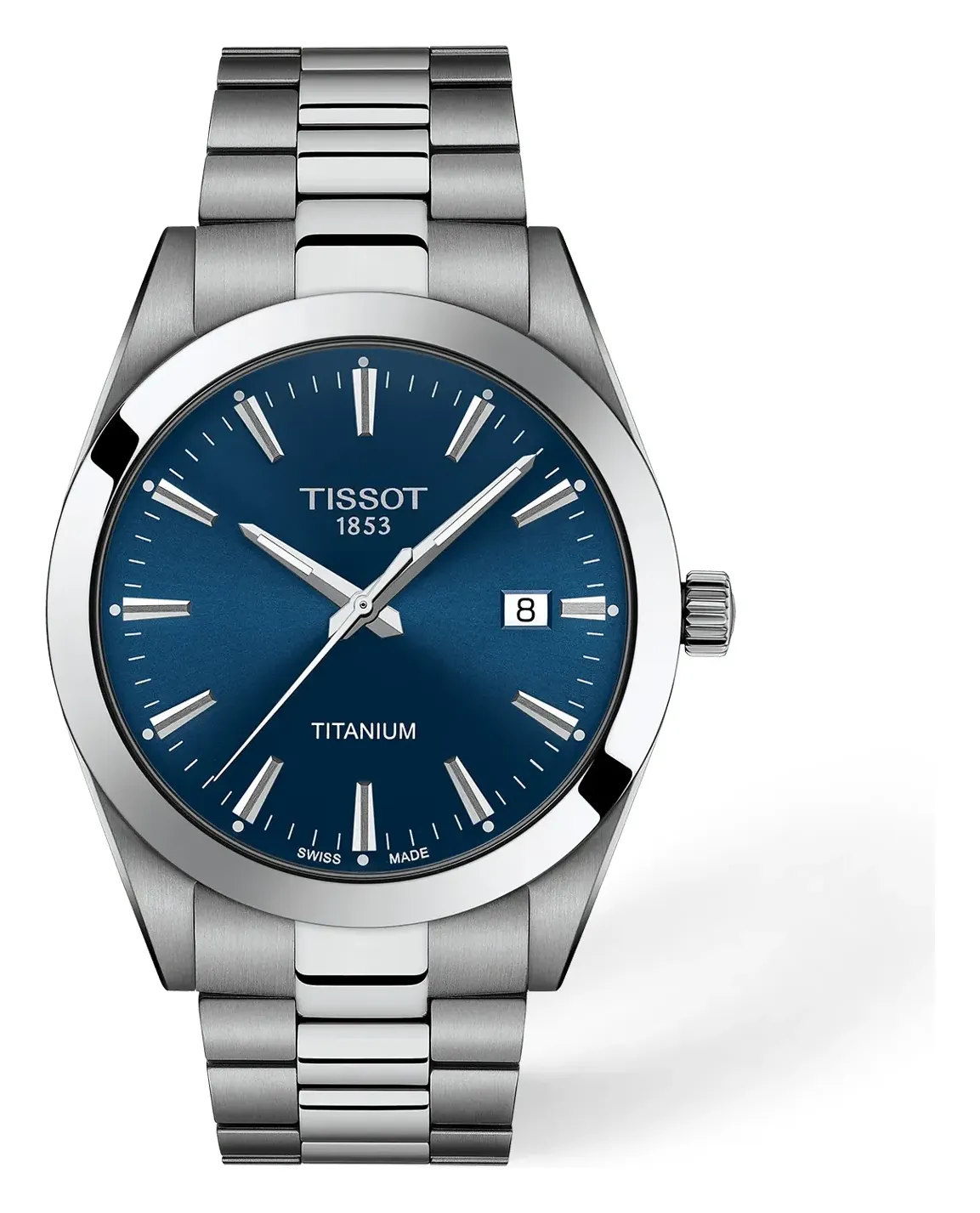 Tissot Gentleman 40mm T1274104404100, reference T1274104404100, blue dial, titanium case