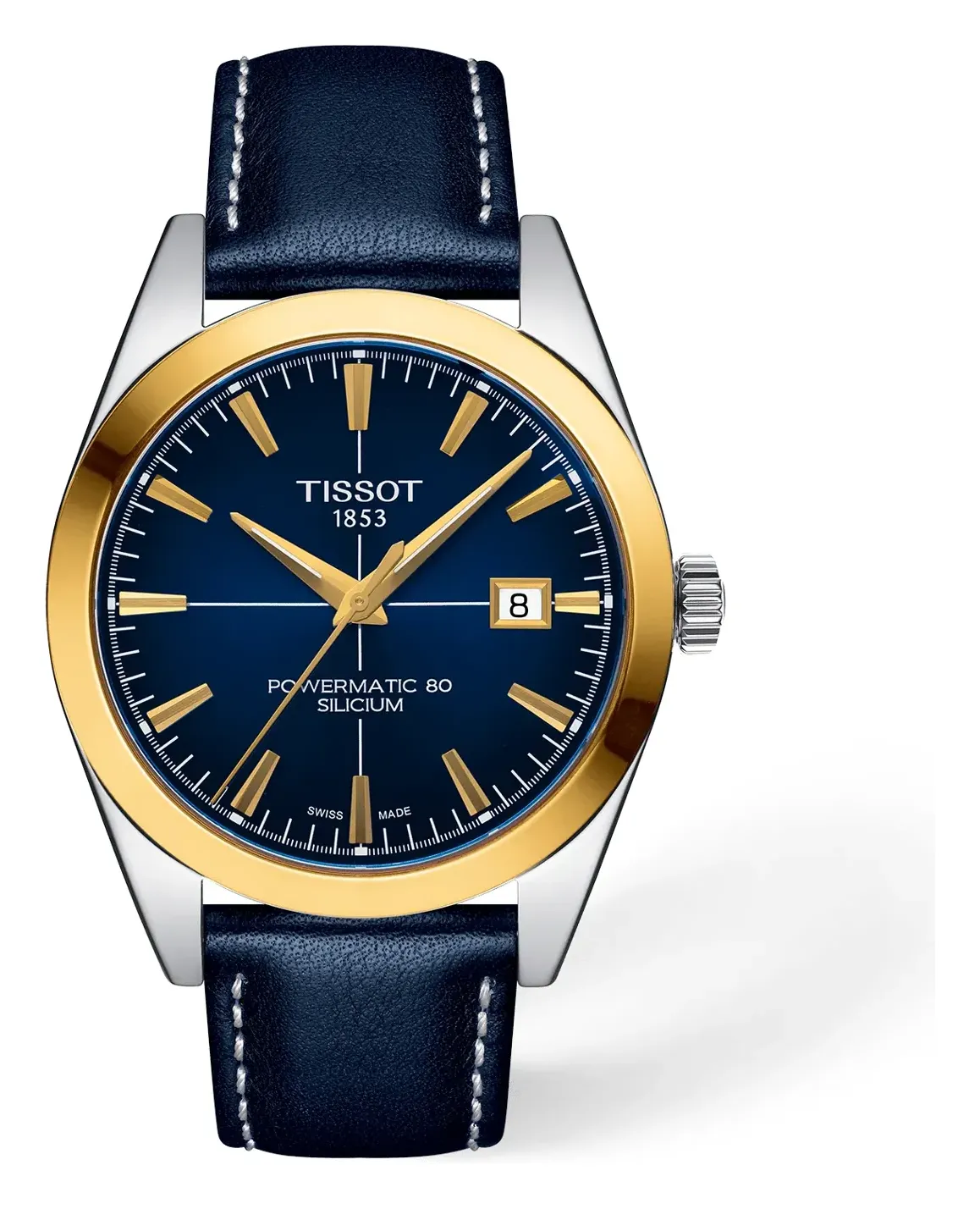 Tissot Gentleman Gold Bezel 40mm T9274074604101, reference T9274074604101, blue dial, stainless steel case