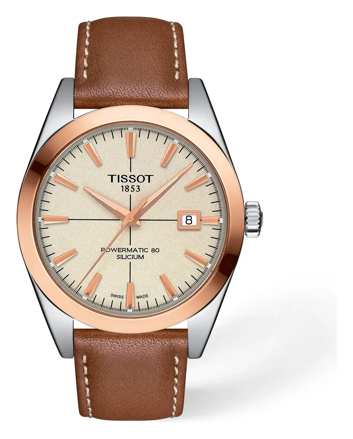 Tissot Gentleman Gold bezel 40mm T9274074626100, reference T9274074626100, stainless steel case