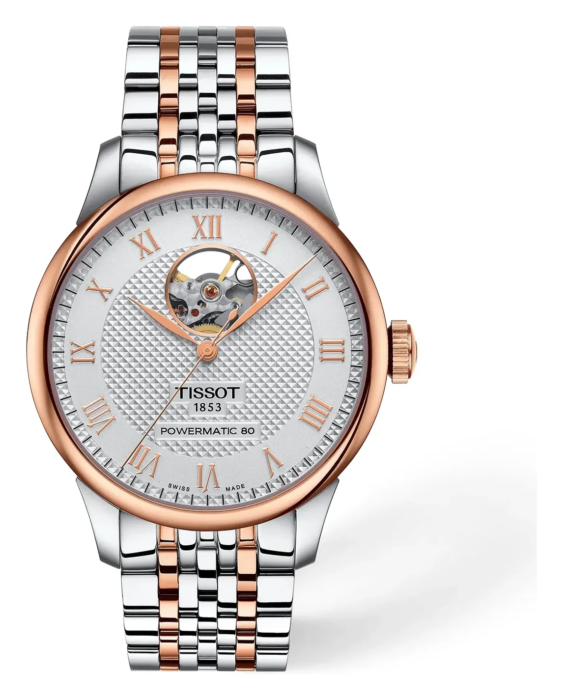 Tissot Le Locle Open Heart 39.3mm T0064072203302, reference T0064072203302, silver dial, stainless steel case