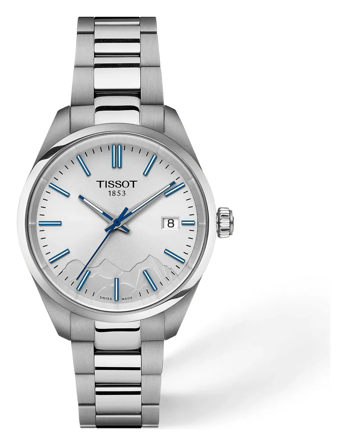 Tissot PR 100 Jungfraubahn 34mm T1502101103101, reference T1502101103101, silver dial, stainless steel case