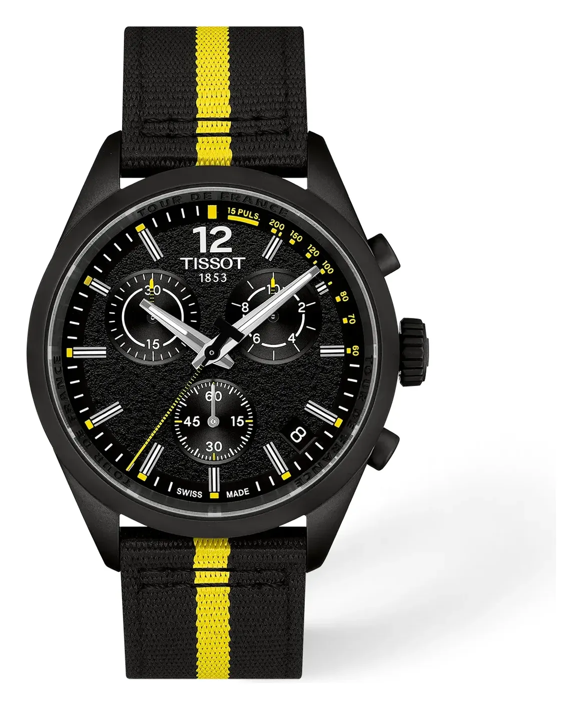 Tissot PR 100 Tour de France 2026 40mm, reference T1504173705700, black dial, stainless steel case
