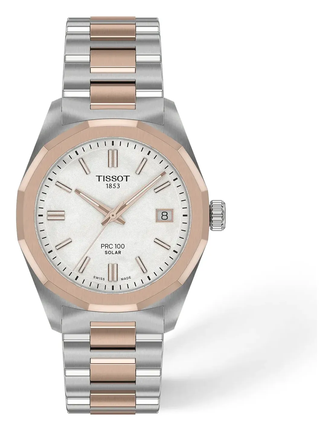 Tissot PRC 100 Solar 34mm T1518222211100, reference T1518222211100, white dial, stainless steel case