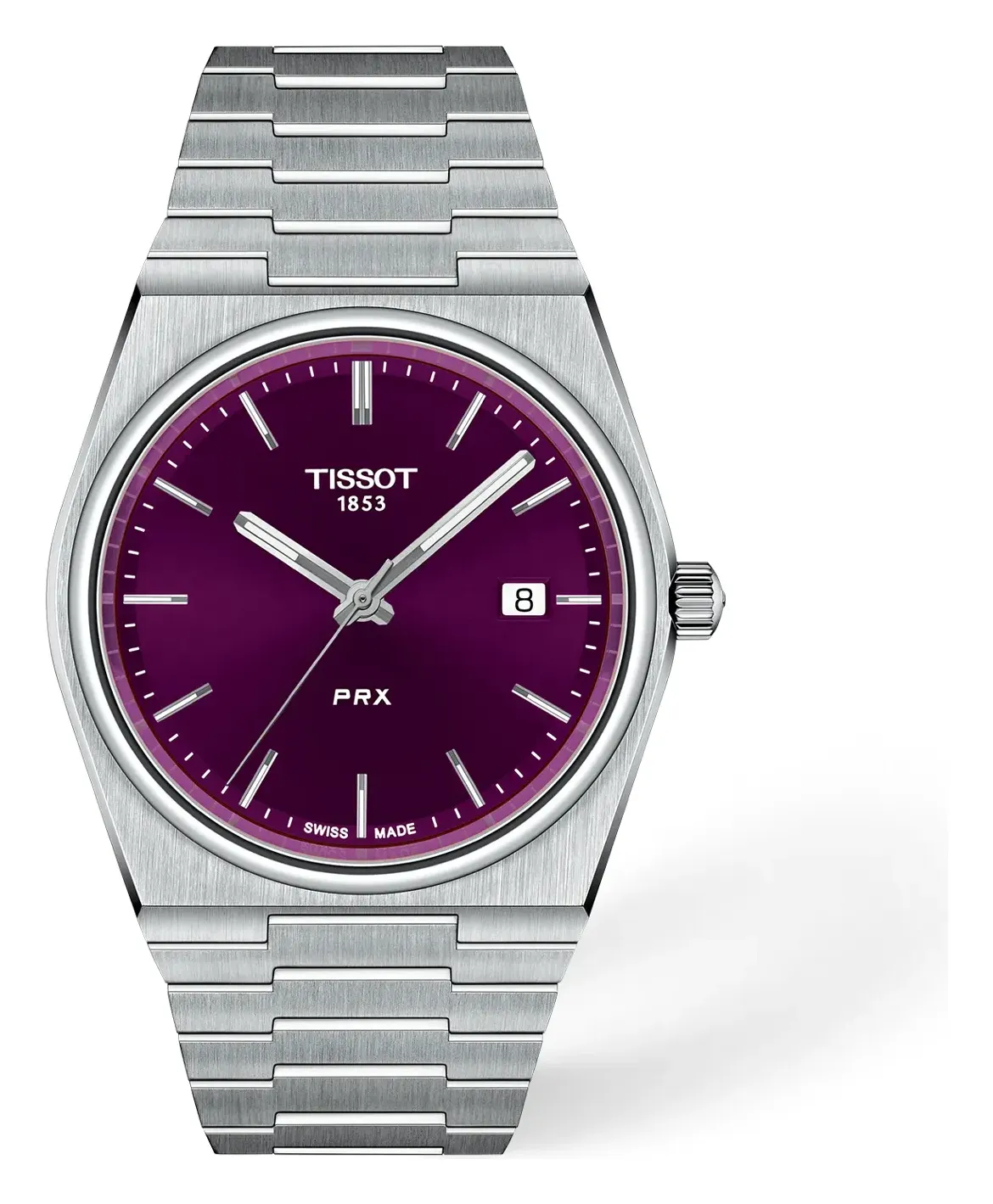 Tissot PRX 40mm T1374101140100, reference T1374101140100, purple dial, stainless steel case