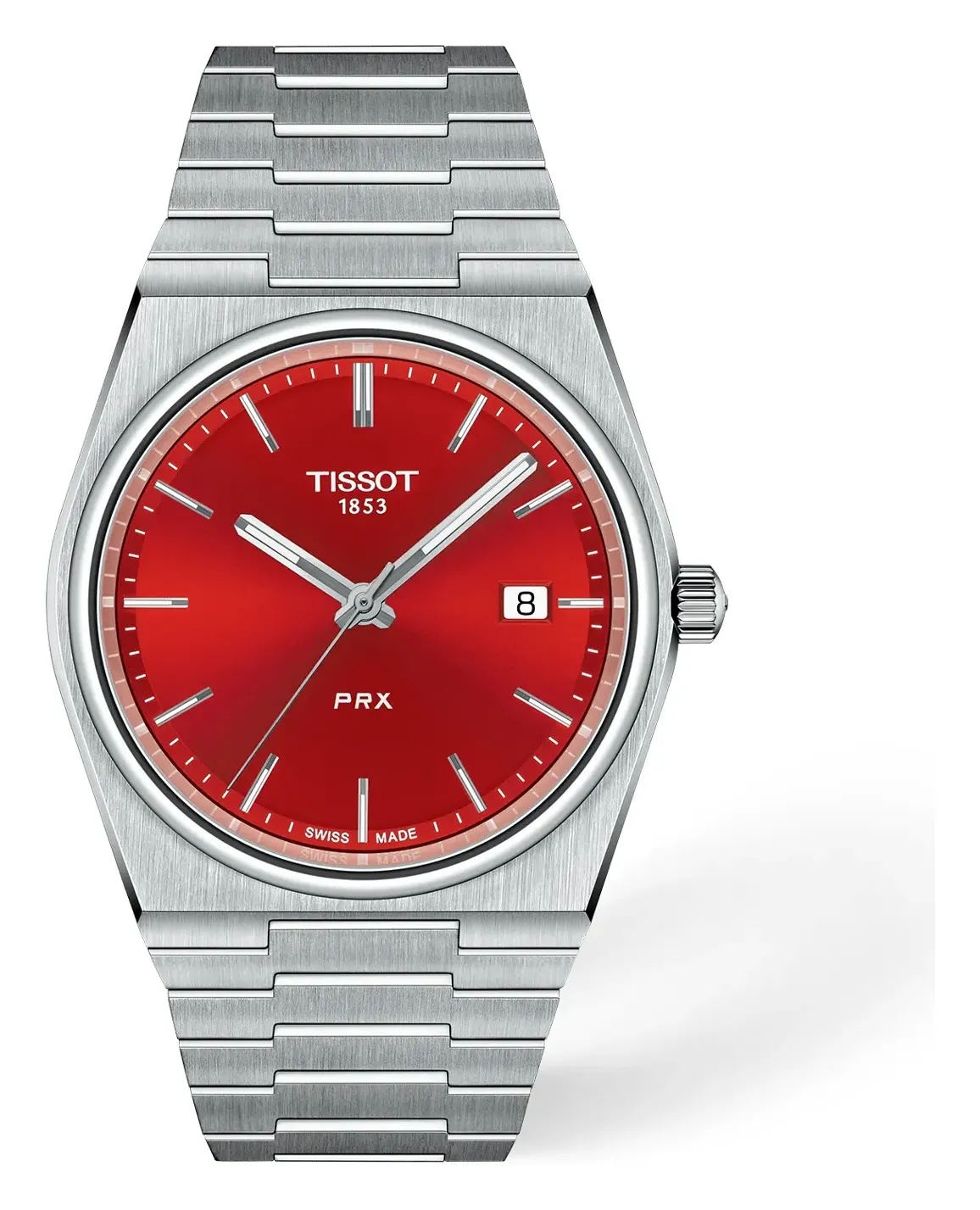 Tissot PRX 40mm T1374101142100, reference T1374101142100, red dial, stainless steel case