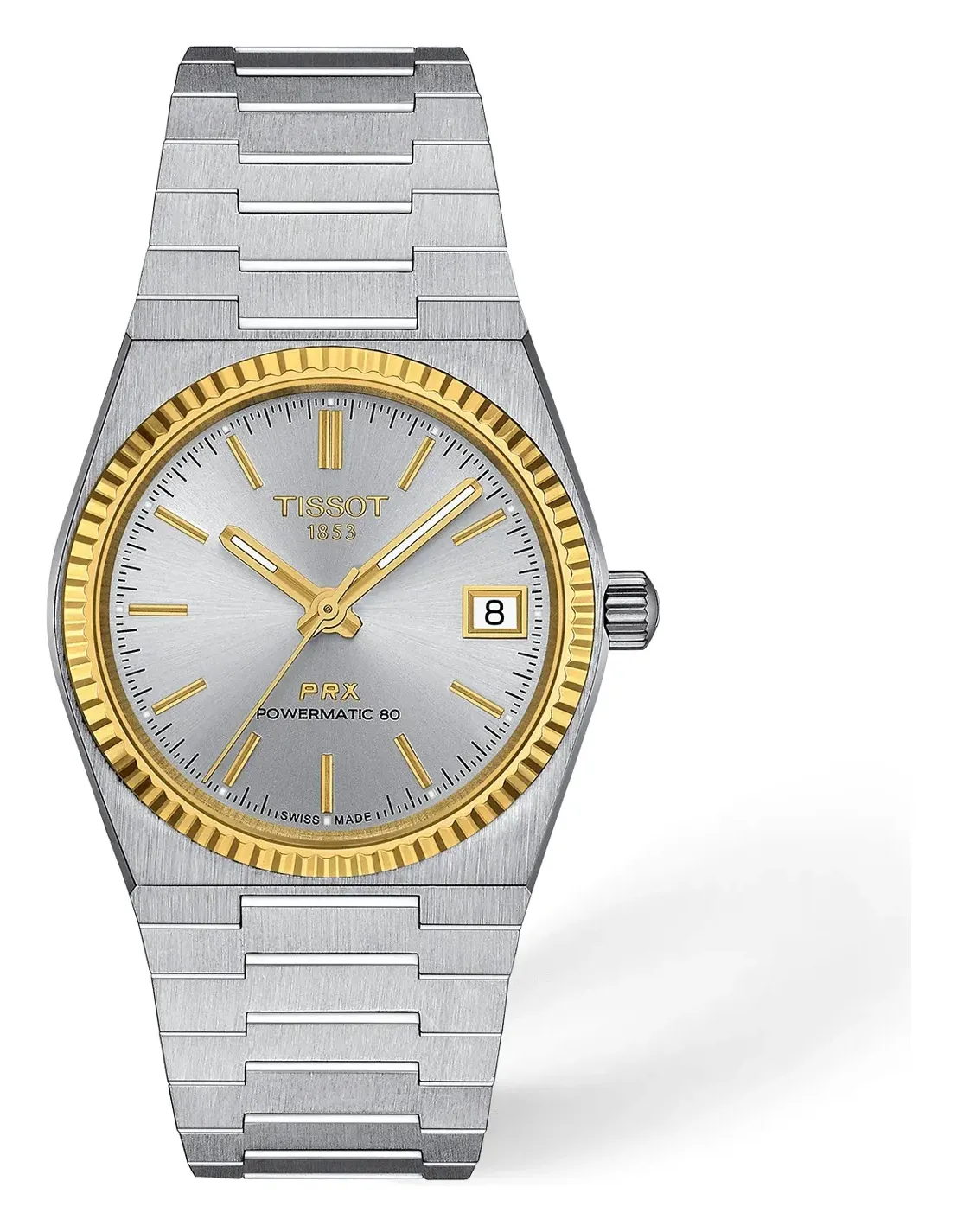 Tissot PRX Gold 35mm T9312074103101, reference T9312074103101, silver dial, stainless steel case