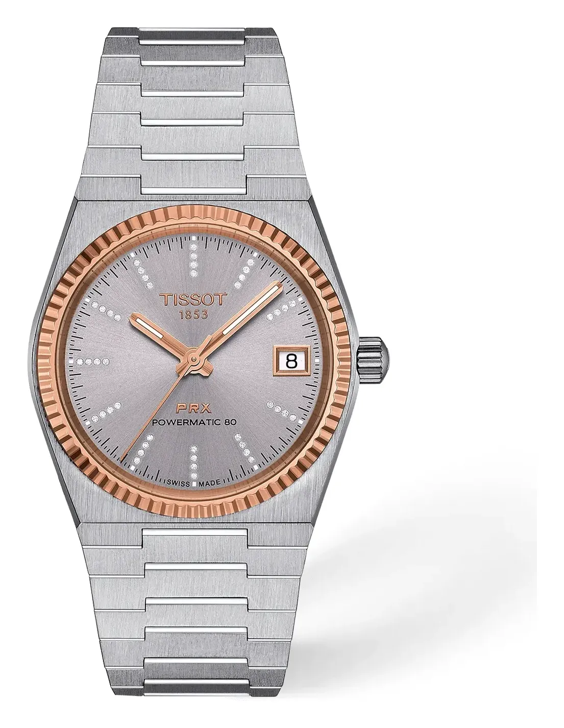 Tissot PRX Gold 35mm T9312074133600, reference T9312074133600, grey dial, stainless steel case