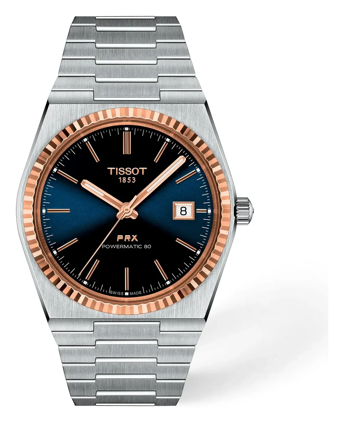 Tissot PRX Gold 40mm T9314074104100, reference T9314074104100, blue dial, stainless steel case