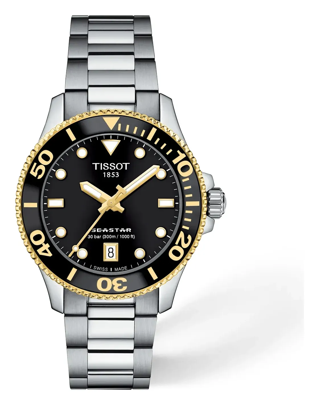 Tissot Seastar 1000 36mm T1202102105100, reference T1202102105100, black dial, stainless steel case