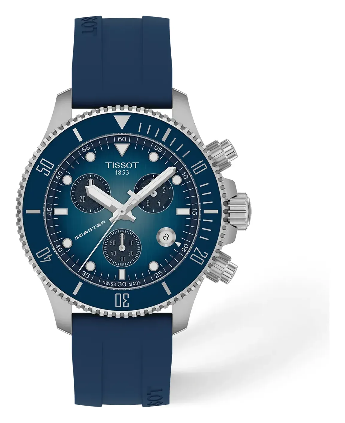 Tissot Seastar 1000 38mm T1202171704100, reference T1202171704100, blue dial, stainless steel case