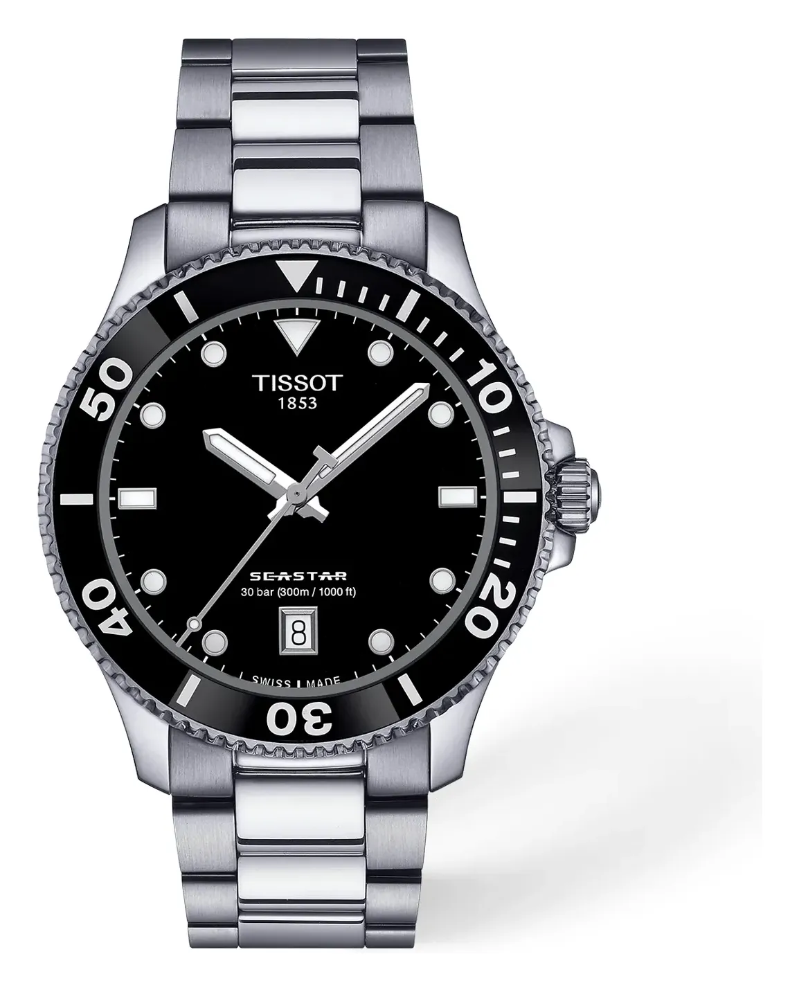 Tissot Seastar 1000 40mm T1204101105100, reference T1204101105100, black dial, stainless steel case