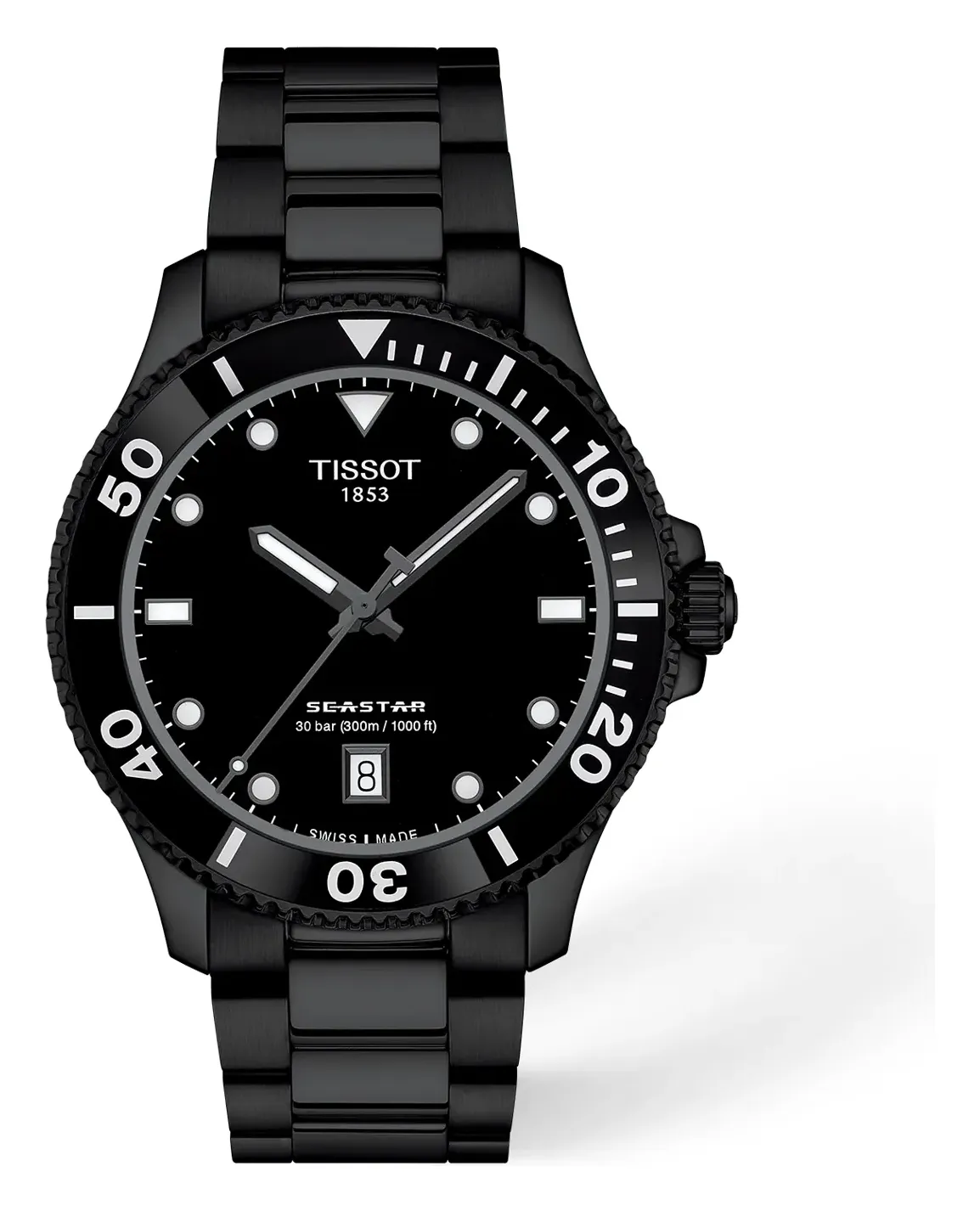 Tissot Seastar 1000 40mm T1204103305100, reference T1204103305100, black dial, stainless steel case