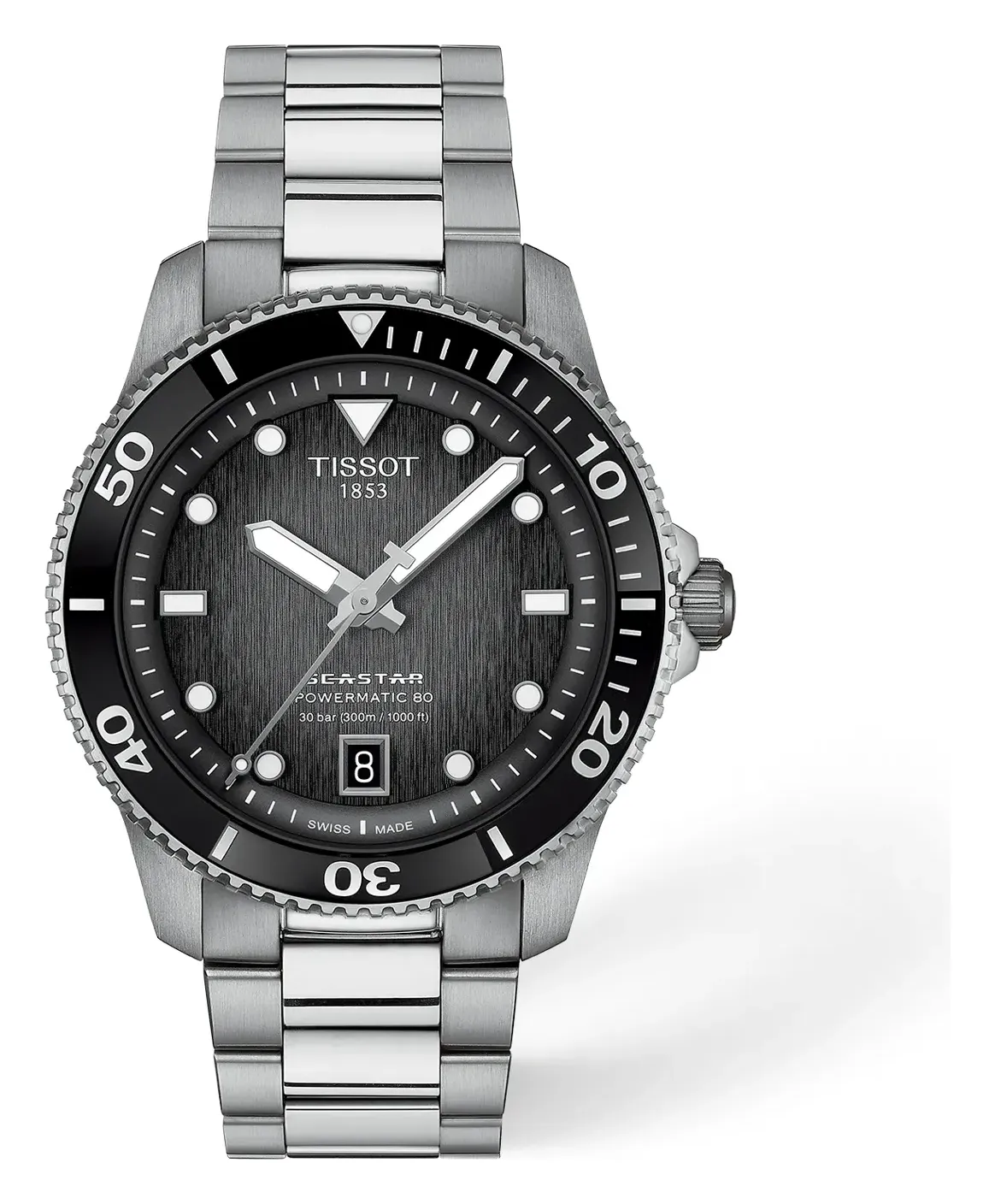 Tissot Seastar 1000 40mm T1208071105100, reference T1208071105100, black dial, stainless steel case