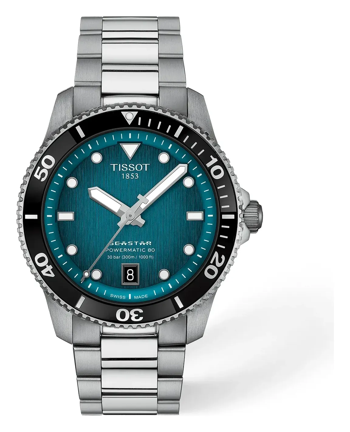 Tissot Seastar 1000 40mm T1208071109100, reference T1208071109100, green dial, stainless steel case