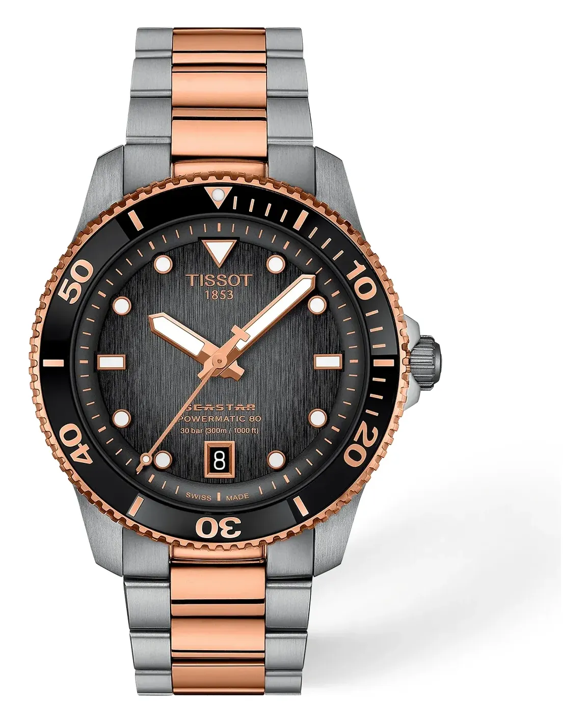Tissot Seastar 1000 40mm T1208072205101, reference T1208072205101, black dial, stainless steel case