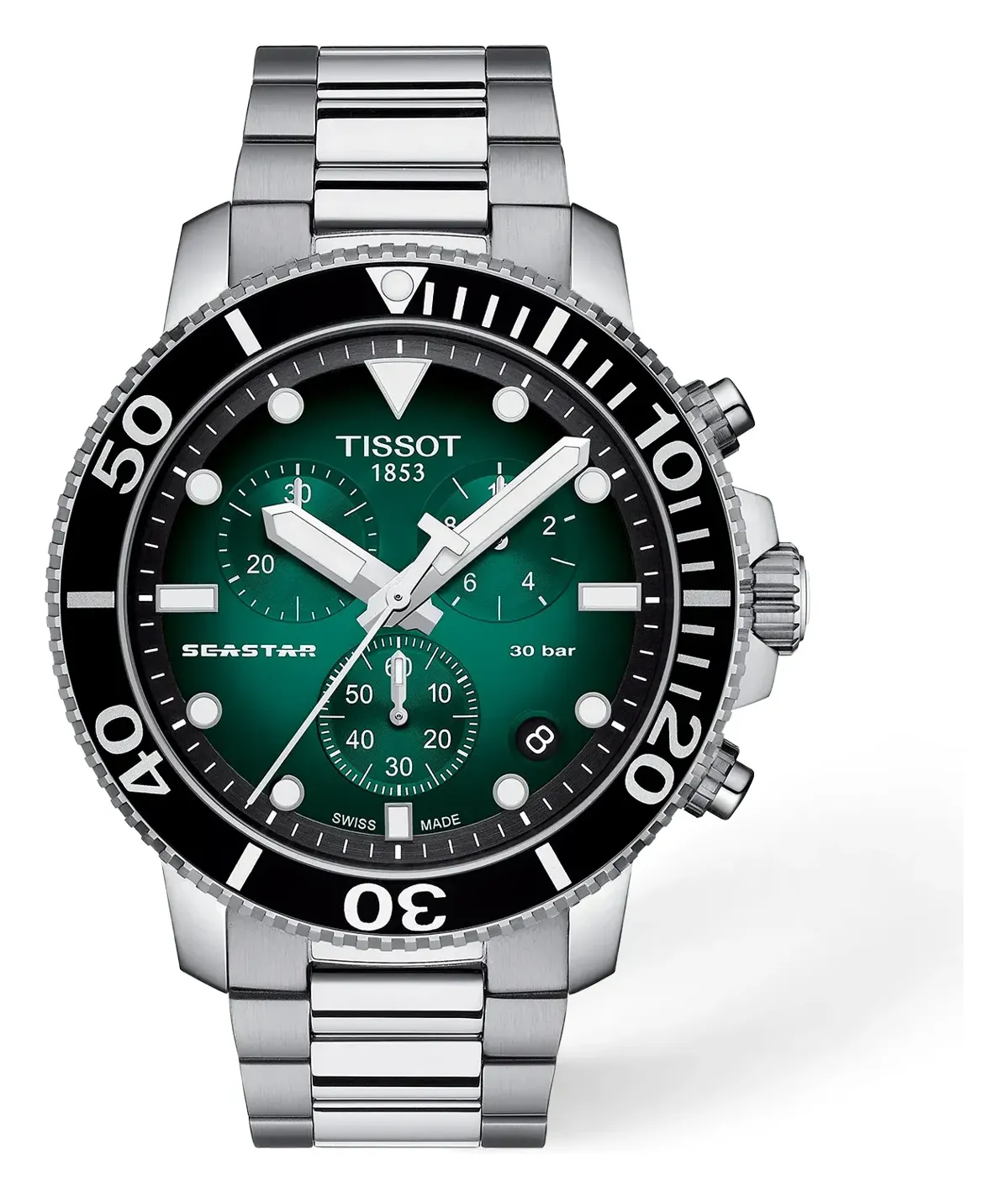 Tissot Seastar 1000 45.5mm T1204171109101, reference T1204171109101, green dial, stainless steel case