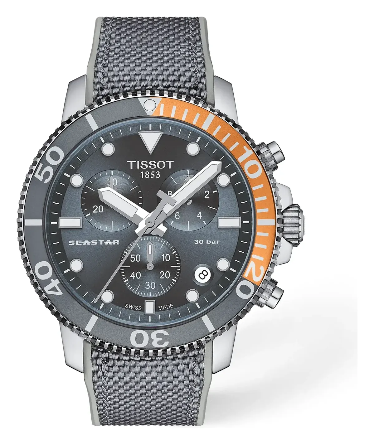 Tissot Seastar 1000 45.5mm T1204171708101, reference T1204171708101, grey dial, stainless steel case