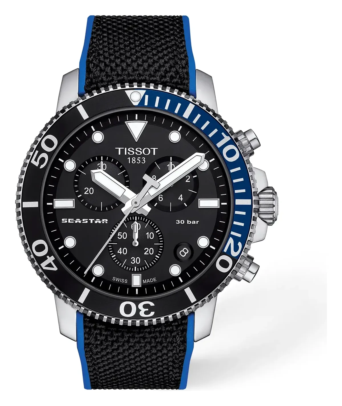 Tissot Seastar 1000 Chronograph, reference T1204171705103, black dial, stainless steel case