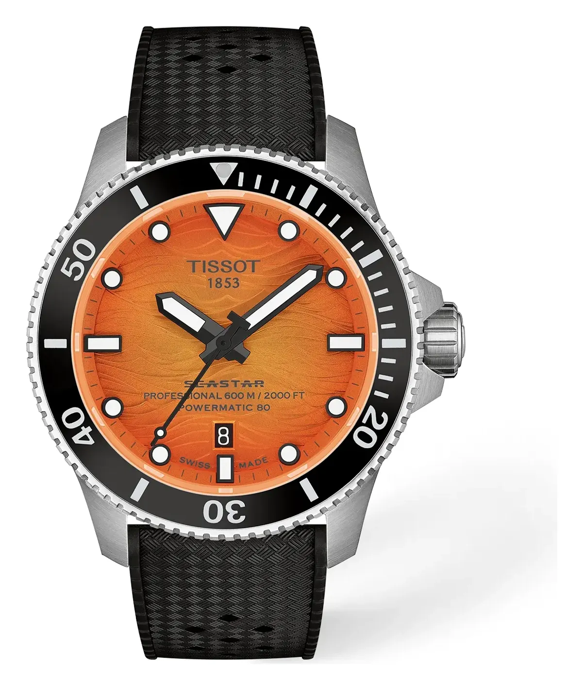 Tissot Seastar 2000 Professional 44mm T1209071728100, reference T1209071728100, orange dial, stainless steel and ceramic case