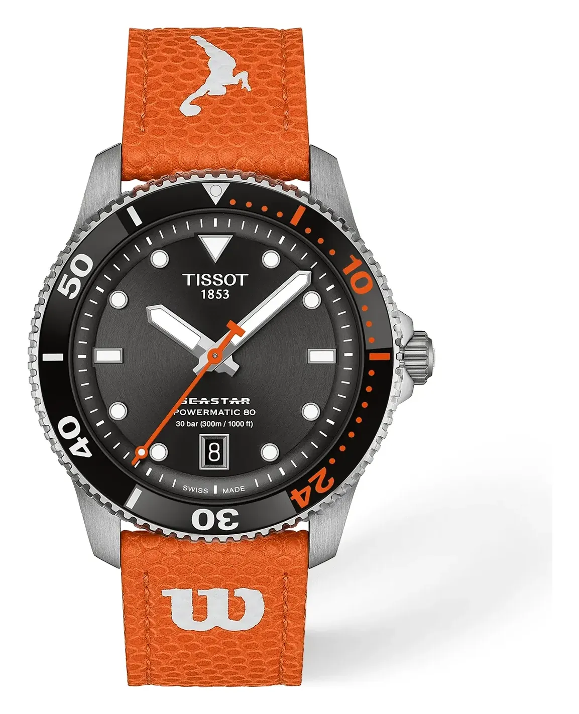 Tissot Seastar Wilson WNBA 40mm, reference T1208071705100, black dial, stainless steel case