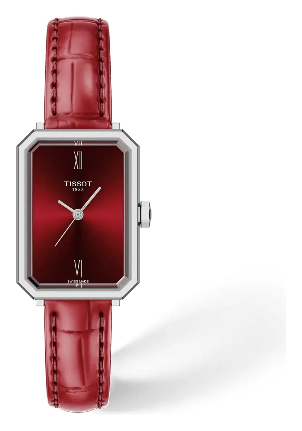 Tissot SRV 30mm T1601101642300, reference T1601101642300, red dial, stainless steel case