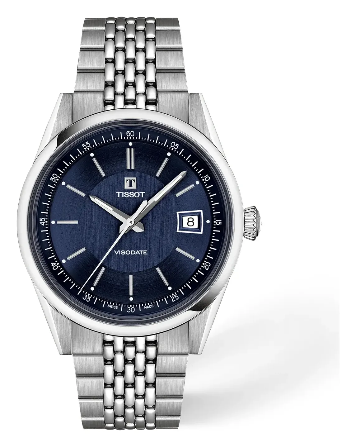 Tissot Visodate 39mm T1574071104100, reference T1574071104100, blue dial, stainless steel case