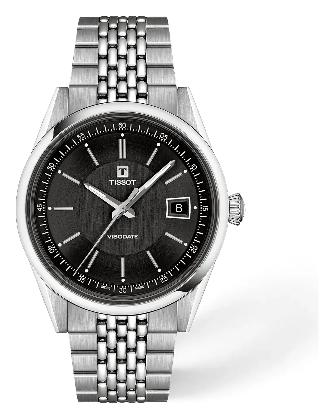 Tissot Visodate 39mm T1574071105100, reference T1574071105100, black dial, stainless steel case