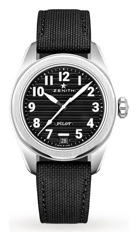 Zenith Pilot Automatic 034000362021I001, reference 03.4000.3620/21.I001, black dial, stainless steel case