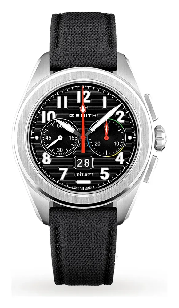Zenith Pilot Big Date Flyback 034000365221I001, reference 03.4000.3652/21.I001, black dial, stainless steel case