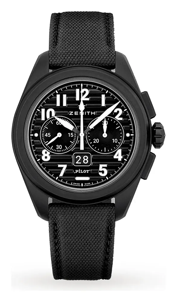 Zenith Pilot Big Date Flyback 494000365221I001, reference 49.4000.3652/21.I001, black dial, ceramic case